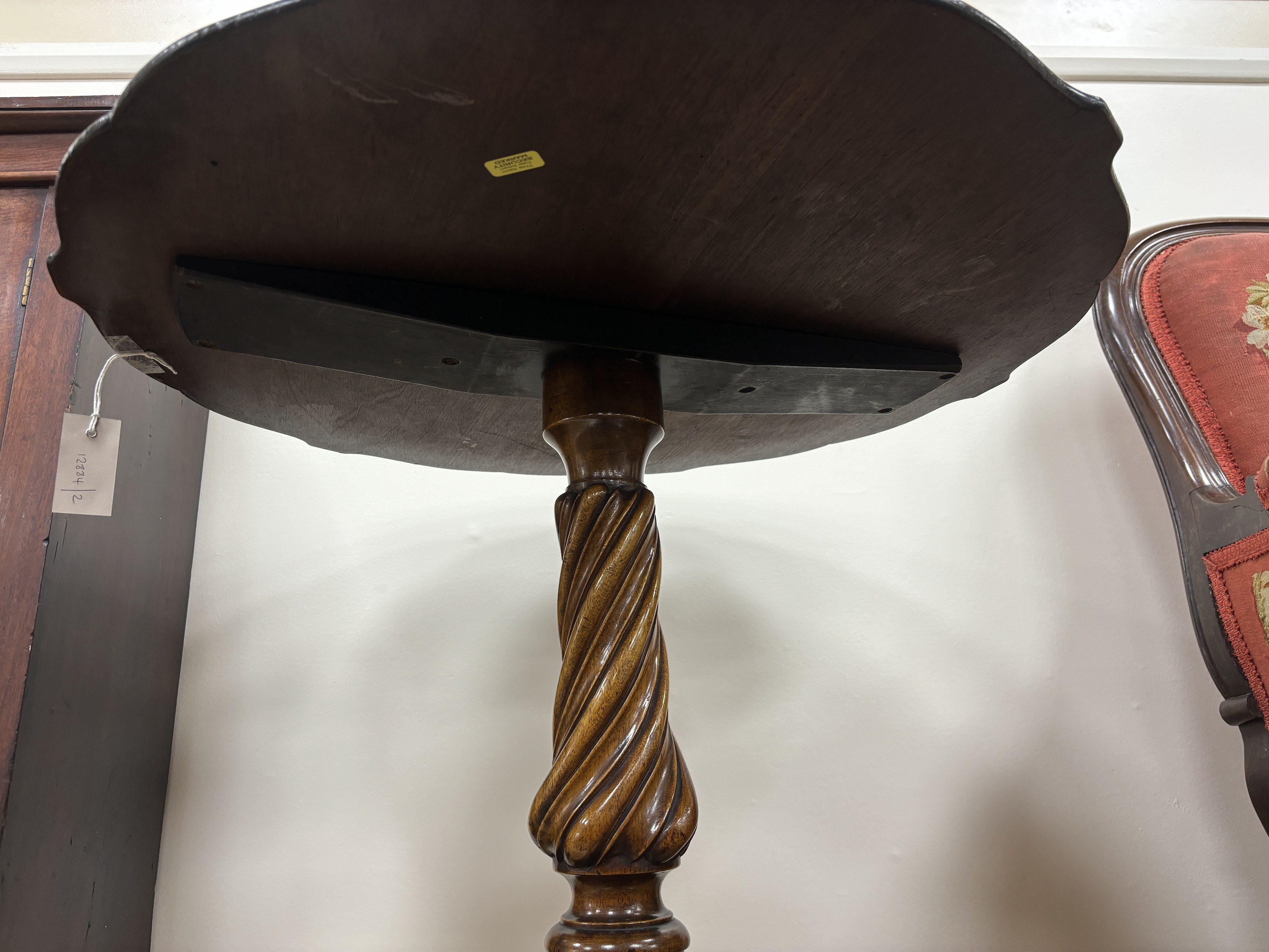 A 19th century Italian floral marquetry burr walnut circular tripod table, diameter 70cm, height 75cm